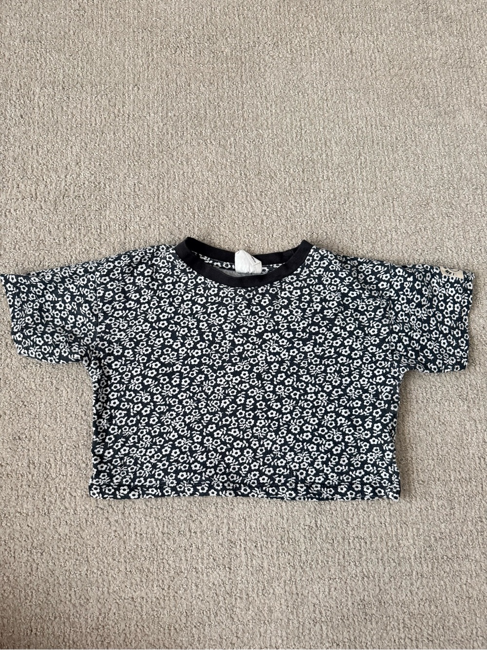 Cotton On Black & White Floral Short Sleeve Tee